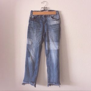 Colorblock Frayed Jeans